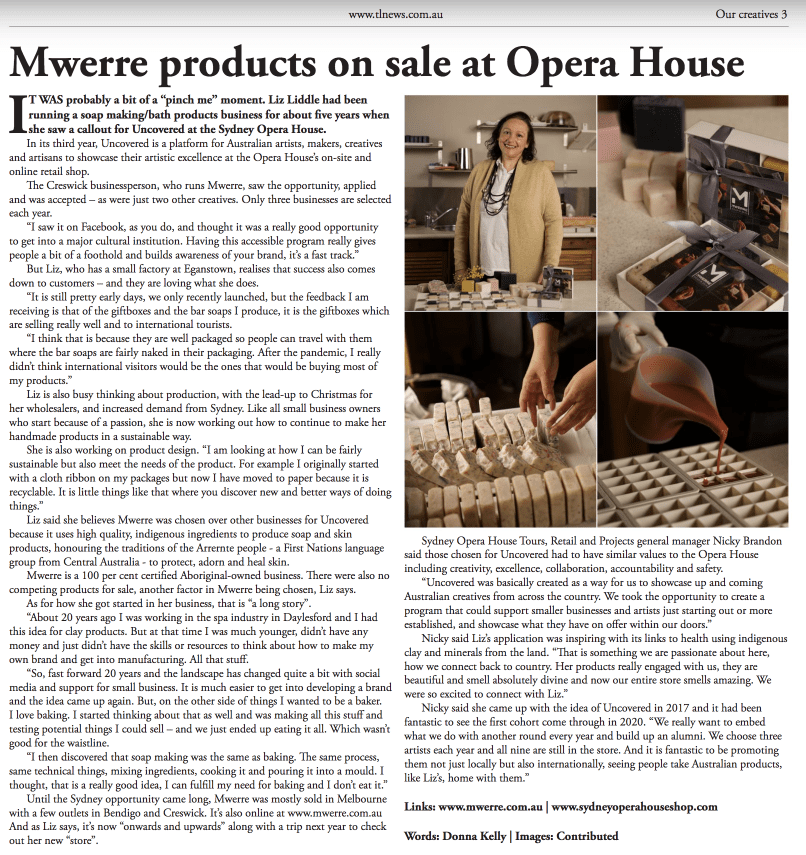 Article on Aboriginal Soap